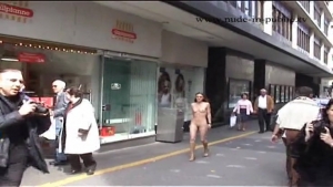 Naked in the street hot student girl totally nude exhib in public