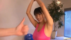 Hana Haruna hot Asian babe gives a cute blowjob