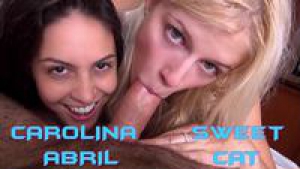 Carolina with his naughty girlfriend are very correctionner correctly by a hard cock
